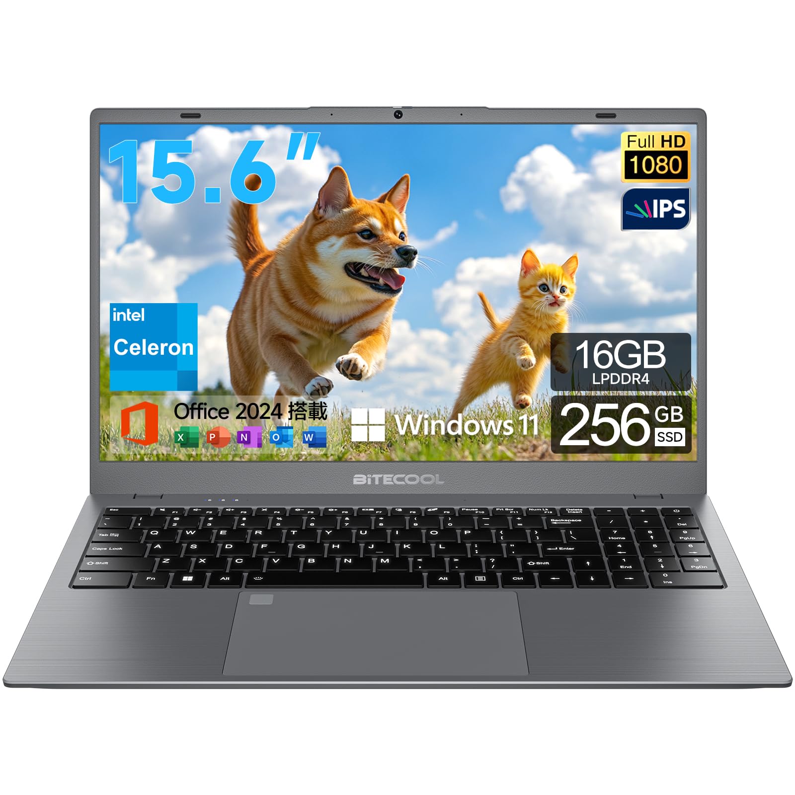 【新品】ノートパソコン Office2024搭載Win 11 15.6シルバー Amazon.co.jp: ノートパソコン 【Office2024搭載 】15.6インチ N4505